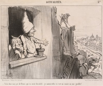 Voila... mein Blumentopf... wird Sonne haben... von Honoré Daumier