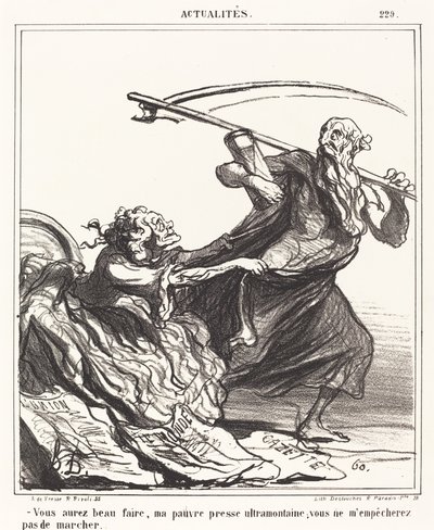 Vous aurez beau faire, ma pauvre presse... von Honoré Daumier