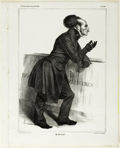 Herr Joliv...., Platte 346 aus Célébrités de la Caricature von Honoré Victorin Daumier