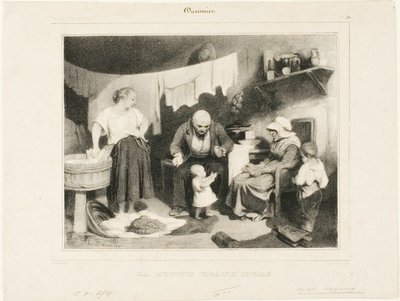 Die gute Großmutter, Platte 55 von Honoré Victorin Daumier