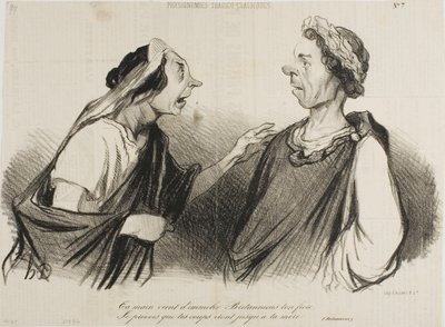 Platte 7 aus Physionomies Tragico-Classiques von Honoré Victorin Daumier