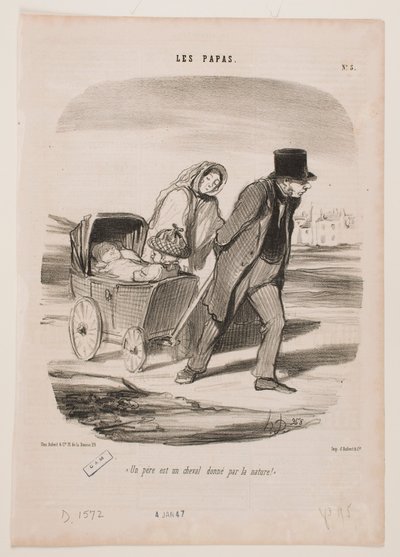 Ein Vater ist ein von der Natur bereitgestelltes Pferd von Honoré Daumier