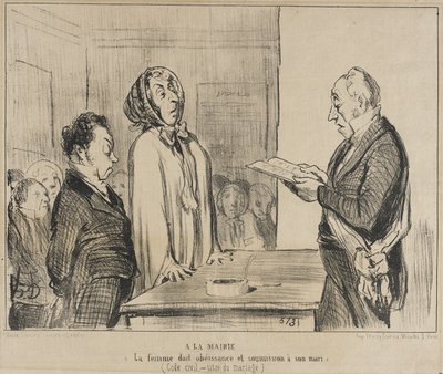 Im Rathaus... von Honoré Daumier