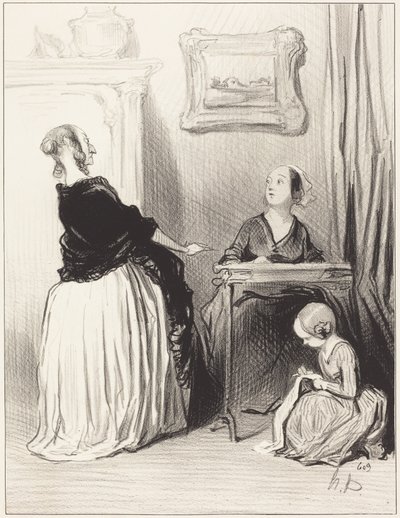 Ah!... Was für eine seltsame Erziehung geben Sie Ihrer Tochter?... von Honoré Daumier