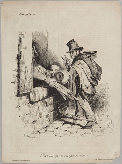 Das ist abgenutzt, das ist nicht zwei Sous wert, Nummer 143 aus der Serie Série Politique aus Le Charivari von Honoré Daumier