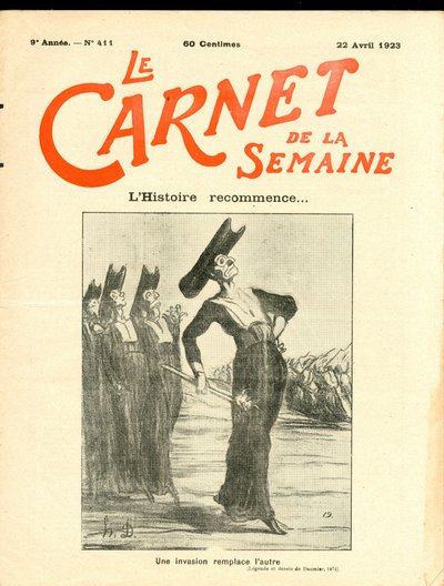 Cover von „Le Carnet de la semaine“, satirisch in Schwarz-Weiß von Honoré Daumier