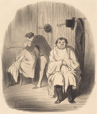 Teufel!... es scheint, dass der Rasierer nicht gut ist... von Honoré Daumier