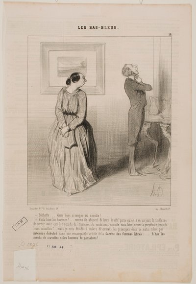 Liebling... komm und richte meine Krawatte!... von Honoré Daumier