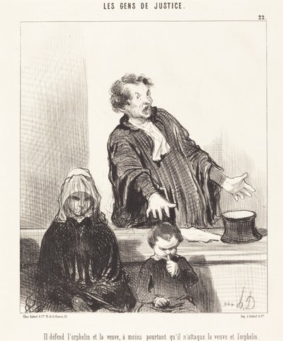 Er verteidigt die Waise und die Witwe, es sei denn ... von Honoré Daumier