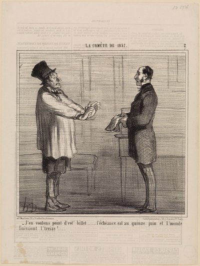 Wir wollen Ihren Schein nicht (Der Komet von 1857, Blatt 2) von Honoré Daumier