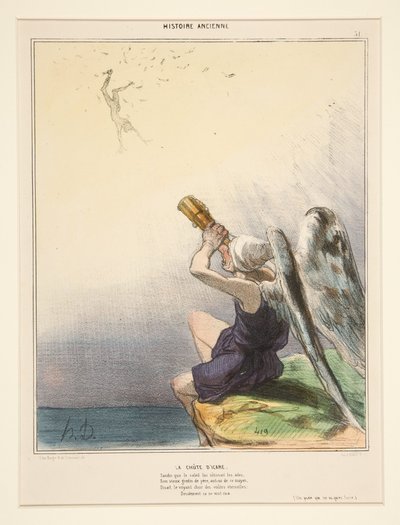 Der Sturz des Ikarus, aus „Alte Geschichte“ von Honoré Daumier