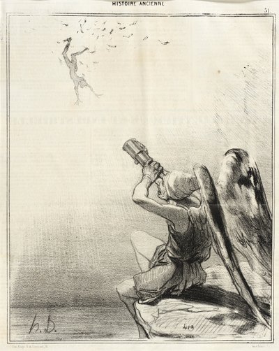 Der Sturz des Ikarus von Honoré Daumier