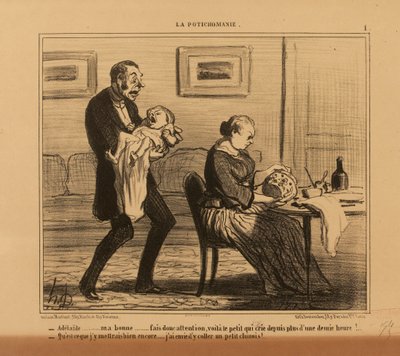 Die Potichomanie Nr. 1: - Adélaïde,... mein gutes Mädchen... pass doch auf... von Honoré Daumier