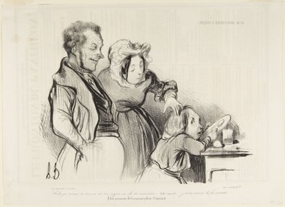 Lolo, wen hast du lieber, deinen Papa oder deine Mama ... von Honoré Daumier