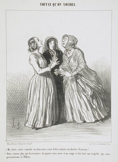 Meine Liebe, unser Zweiakter wurde am Théâtre Français abgelehnt! von Honoré Daumier