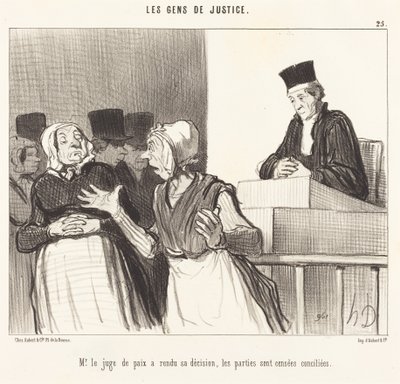 Herr Friedensrichter hat seine Entscheidung getroffen... von Honoré Daumier