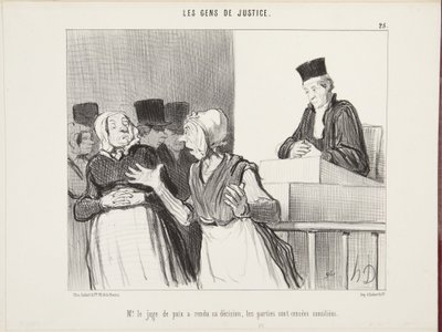 Herr Friedensrichter hat seine Entscheidung getroffen, die Parteien gelten als versöhnt von Honoré Daumier