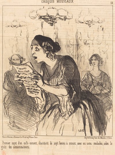 Erster Sänger eines Café-concerts... von Honoré Daumier