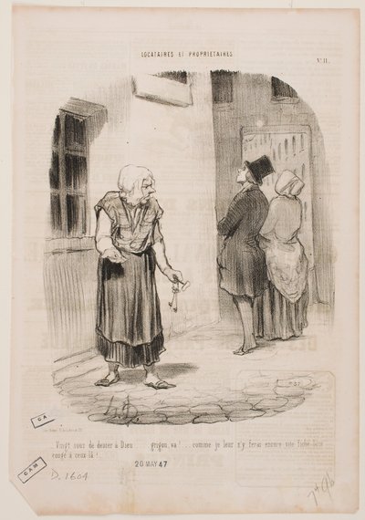 Die letzten zwanzig Cent gingen an Gott... Scoorge... von Honoré Daumier