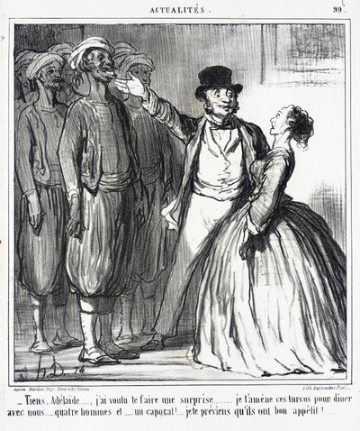 Sieh mal, Adélaïde... ich wollte dich überraschen... von Honoré Daumier