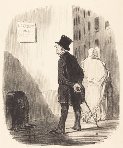 Schau, da ist ein Schild, das meine Frau übergeben hat... von Honoré Daumier