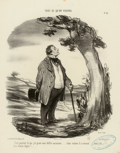 Alles, was man will, Nr. 35: Dabei habe ich doch genau dort mein Liebesmonogramm eingeritzt... von Honoré Daumier