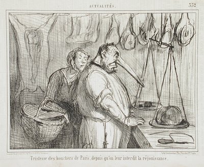 Traurigkeit der Pariser Metzger... von Honoré Daumier