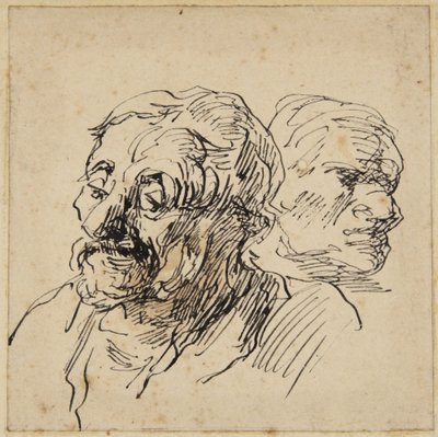 Zwei Köpfe von Honoré Daumier