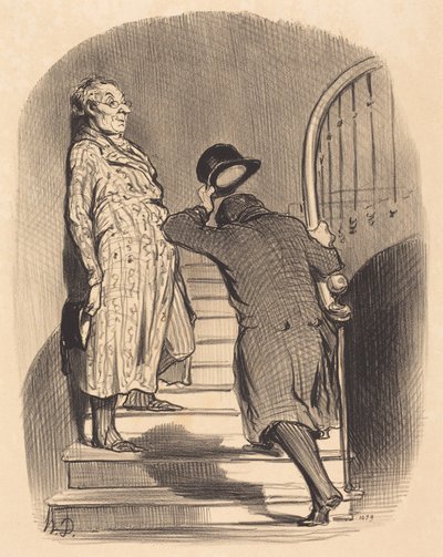 Ein Mieter, der seine Miete pünktlich zahlt von Honoré Daumier