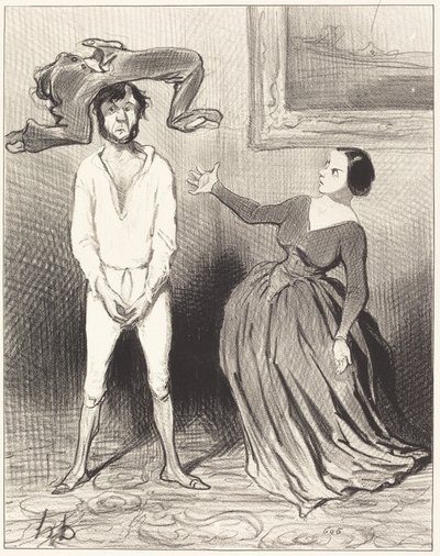 Eine Frau wie ich... einen Knopf annähen?... von Honoré Daumier