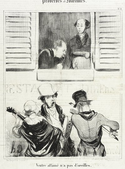 Ein hungriger Bauch hat keine Ohren von Honoré Daumier