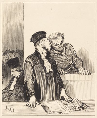 Voila das öffentliche Ministerium, das Ihnen unangenehme Dinge sagt... von Honoré Daumier
