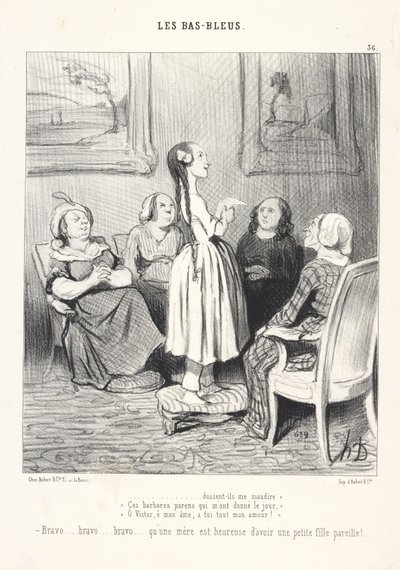 ... sollten sie mich auch verfluchen! Diese barbarischen Eltern, die mir das Leben schenkten, o Victor, o meine Seele, dir gilt all meine Liebe! Bravo... bravo... bravo... wie glücklich eine Mutter ist, eine solche kleine Tochter zu haben! von Honoré Daumier