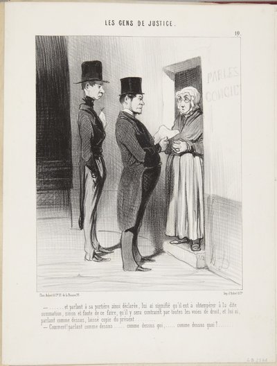 ...und so zu ihr an der Kutschentür sprechend erklärte... von Honoré Daumier