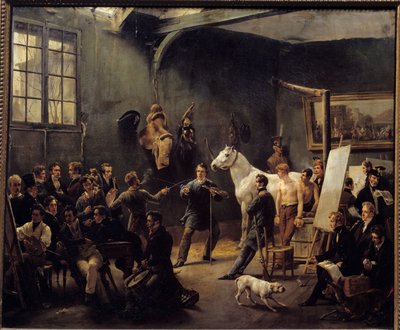 Horace Vernets Atelier im Jahr 1820 von Emile Jean Horace Vernet