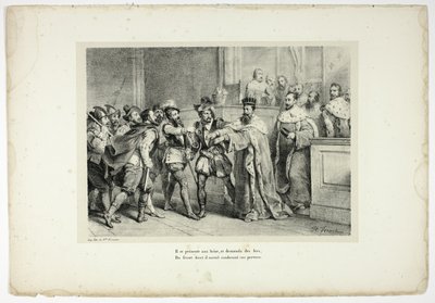 Er stellt sich den Sechzehn vor und verlangt nach Fesseln von Horace Vernet