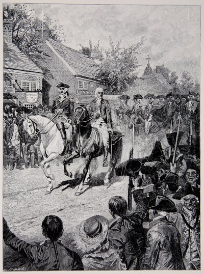 Der zivile Umzug angeführt von General Washington und Gouverneur Clinton von Howard Pyle