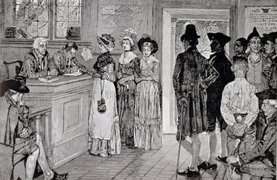 Frauen an den Wahlurnen in New Jersey, Illustration aus 