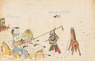Pawnees und Haufen von Vögeln, 1874-75 von Howling Wolf