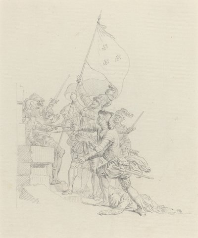 Der Berg: er hat schon mit seinen triumphierenden Händen... von Hubert Francois Gravelot