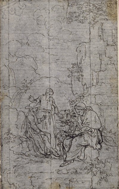 Studie für Vignette in Abbé Dinouarts "Vie du Venerable don Juan de Palafox", S. 391 von Hubert Francois Gravelot