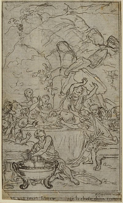 Studie für eine Illustration in Tacitus "Tibère, ou Les Six Premiers Livres des Annales", Buch IV, Band 2, 2. Studie von Hubert Francois Gravelot