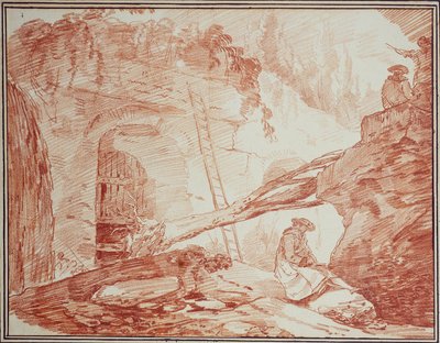 Zeichner in den Ruinen des Palatin von Hubert Robert