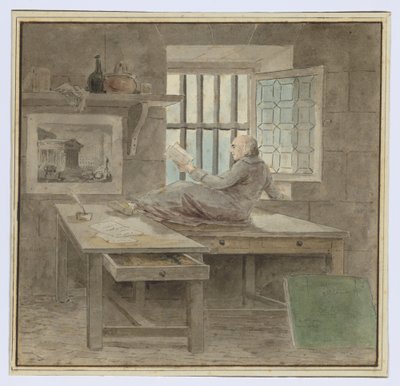 Selbstporträt im Gefängnis Saint-Lazare von Hubert Robert