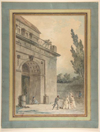 Besucher verlassen ein Gefängnis von Hubert Robert