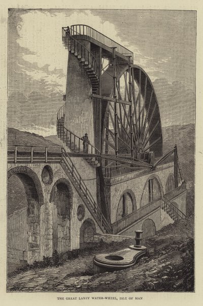 Das große Laxey-Wasserrad, Isle of Man von Hubert von Herkomer