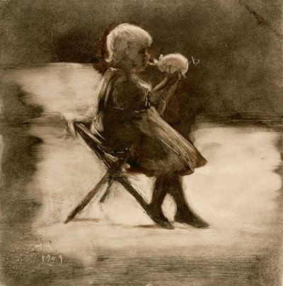 Ein Mädchen spielt von Hugo Simberg