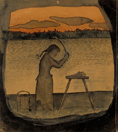 Wäsche waschen von Hugo Simberg