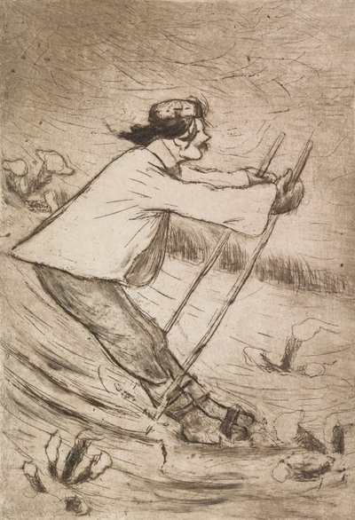 Gallen-Kallela beim Skifahren von Hugo Simberg