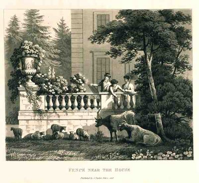 Zaun in der Nähe des Hauses, aus 